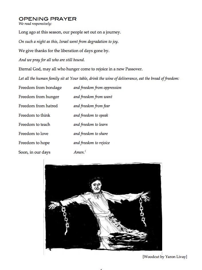 Opening Prayer Passover haggadah by Slaterstein